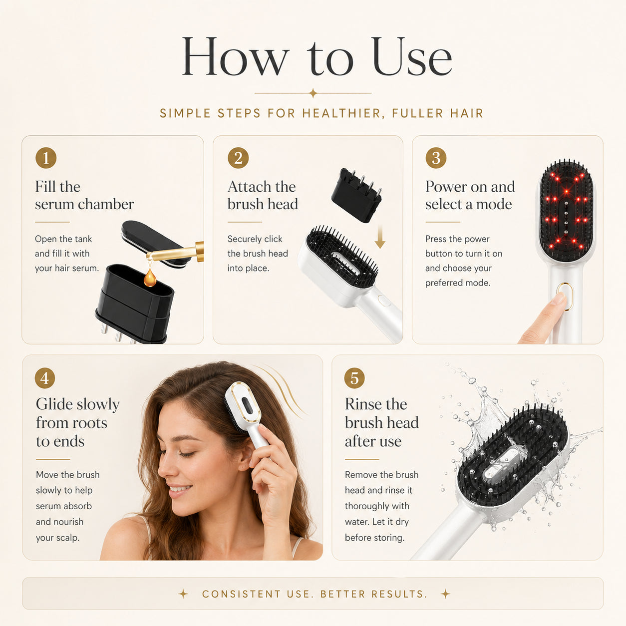How to use the scalp care brush